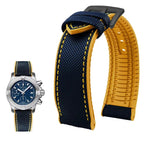 Soft Nylon Fluoro Rubber Watchband for Breitling, Citizen, Tissot, Omega – 20mm, 22mm, 23mm, 24mm STRAPS