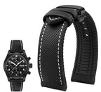 Soft Nylon Fluoro Rubber Watchband for Breitling, Citizen, Tissot, Omega – 20mm, 22mm, 23mm, 24mm STRAPS