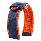 Soft Nylon Fluoro Rubber Watchband for Breitling, Citizen, Tissot, Omega – 20mm, 22mm, 23mm, 24mm STRAPS