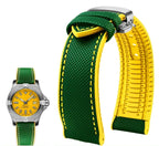 Soft Nylon Fluoro Rubber Watchband for Breitling, Citizen, Tissot, Omega – 20mm, 22mm, 23mm, 24mm STRAPS