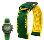 Soft Nylon Fluoro Rubber Watchband for Breitling, Citizen, Tissot, Omega – 20mm, 22mm, 23mm, 24mm STRAPS