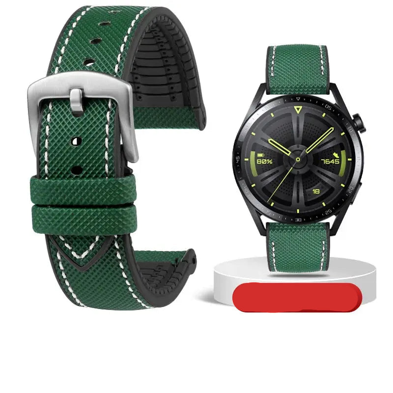 Soft Nylon Fluoro Rubber Watchband for Breitling, Citizen, Tissot, Omega – 20mm, 22mm, 23mm, 24mm STRAPS
