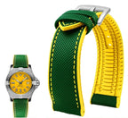 Soft Nylon Fluoro Rubber Watchband for Breitling, Citizen, Tissot, Omega – 20mm, 22mm, 23mm, 24mm STRAPS