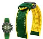 Soft Nylon Fluoro Rubber Watchband for Breitling, Citizen, Tissot, Omega – 20mm, 22mm, 23mm, 24mm STRAPS