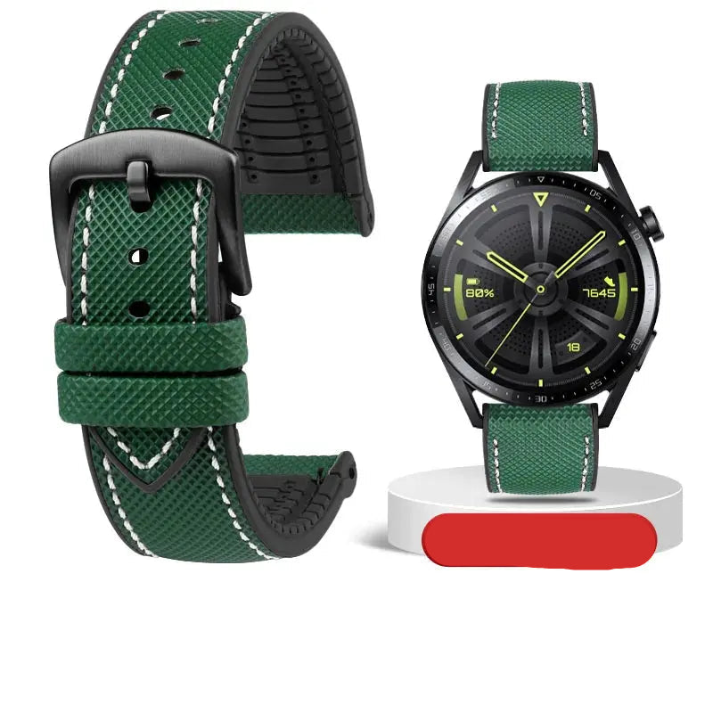 Soft Nylon Fluoro Rubber Watchband for Breitling, Citizen, Tissot, Omega – 20mm, 22mm, 23mm, 24mm STRAPS
