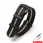 Soft Nylon Strap for Omega Seamaster 007 & Seiko Prospex - Military Canvas Watch Band - STRAPS