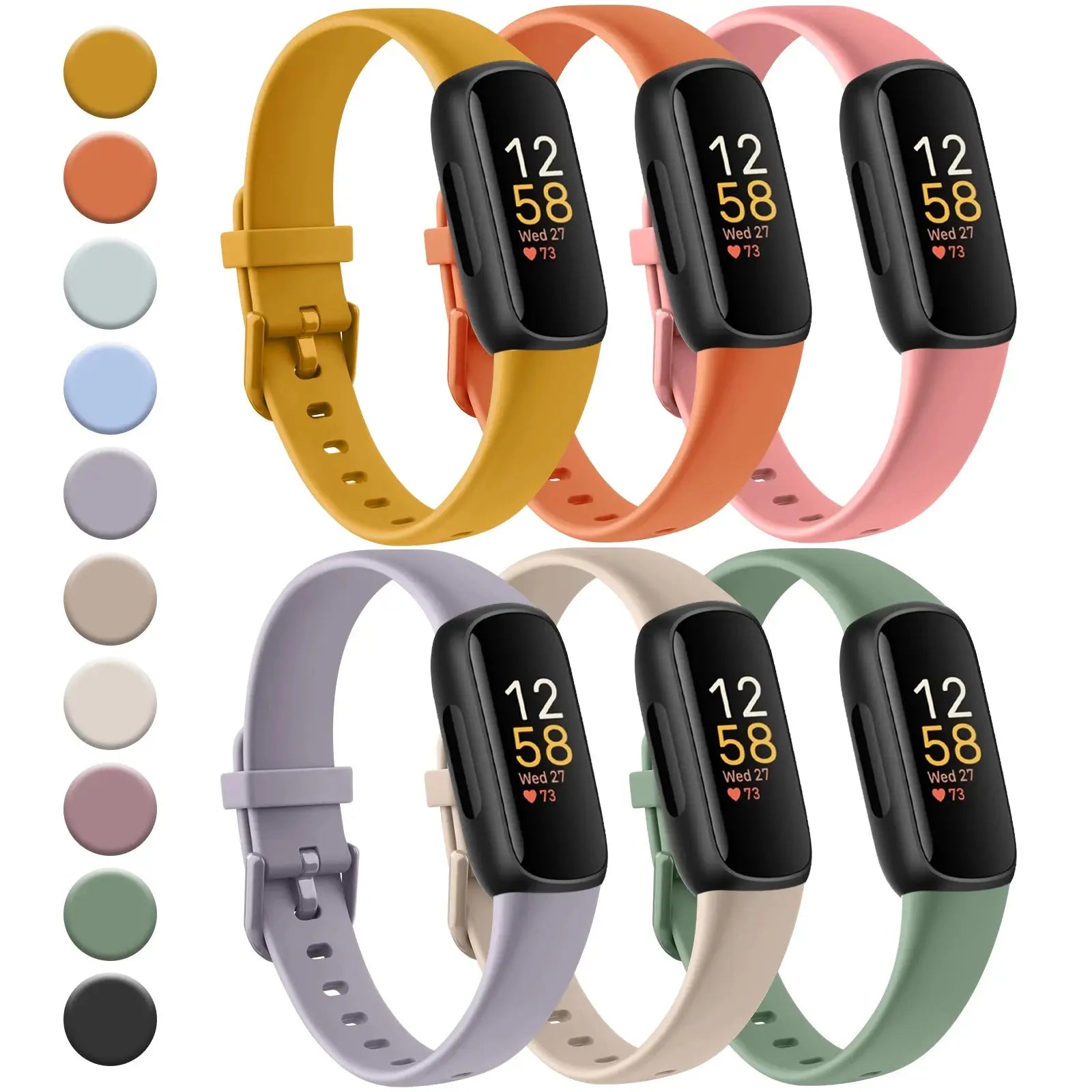 Soft Silicone Strap for Fitbit Inspire 3 – Adjustable Sport Replacement Wristband TOBFIT