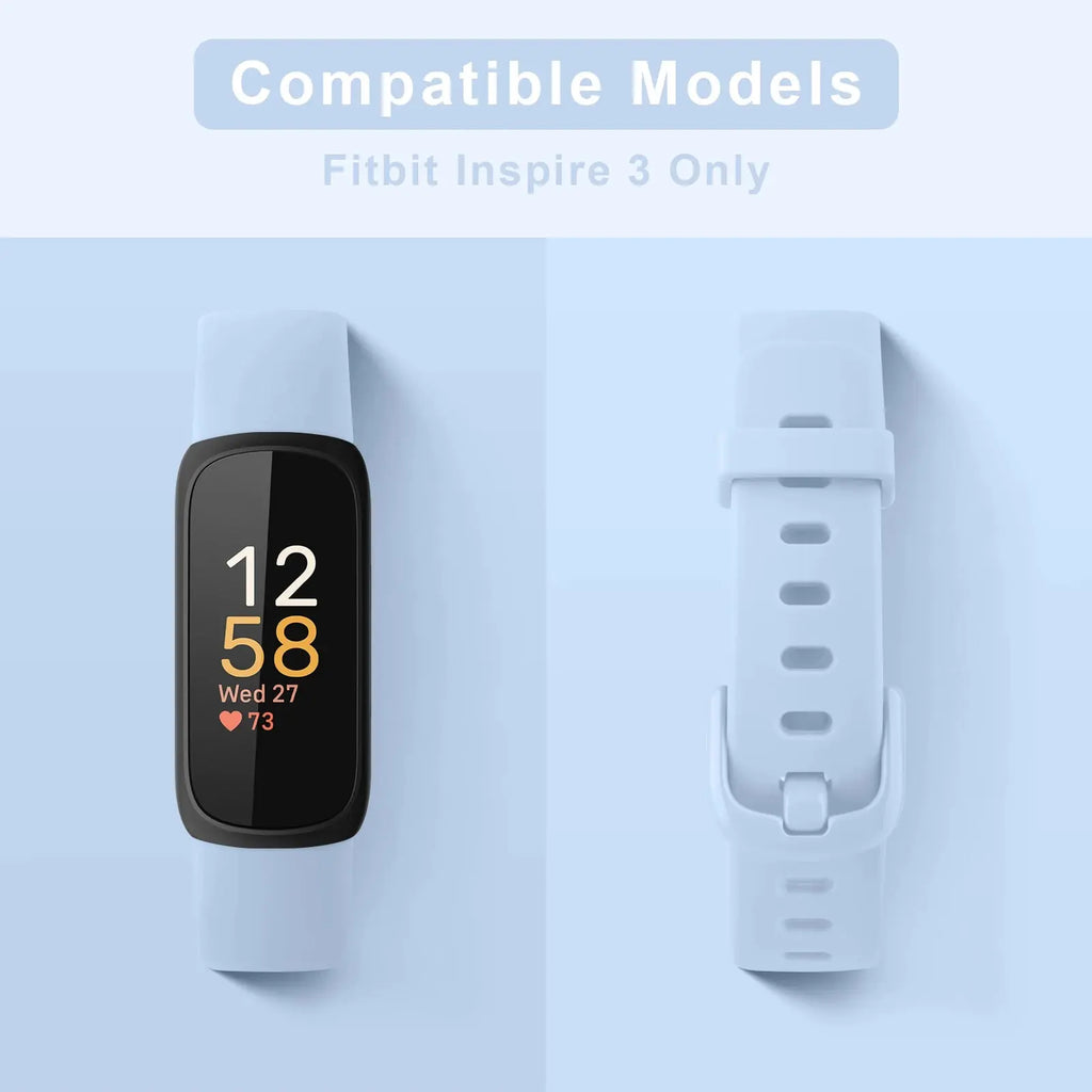 Soft Silicone Strap for Fitbit Inspire 3 – Adjustable Sport Replacement Wristband TOBFIT