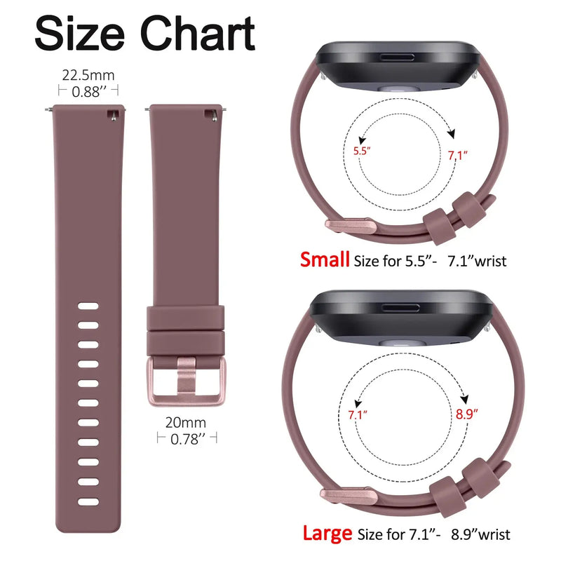 Soft TPU Watch Band for Fitbit Versa 1, Versa 2, Versa Lite, SE – Sport Bracelet Replacement TOBFIT