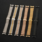 Solid Stainless Steel Watch Band 12-22mm Curved Arc Link Bracelet - STRAPS