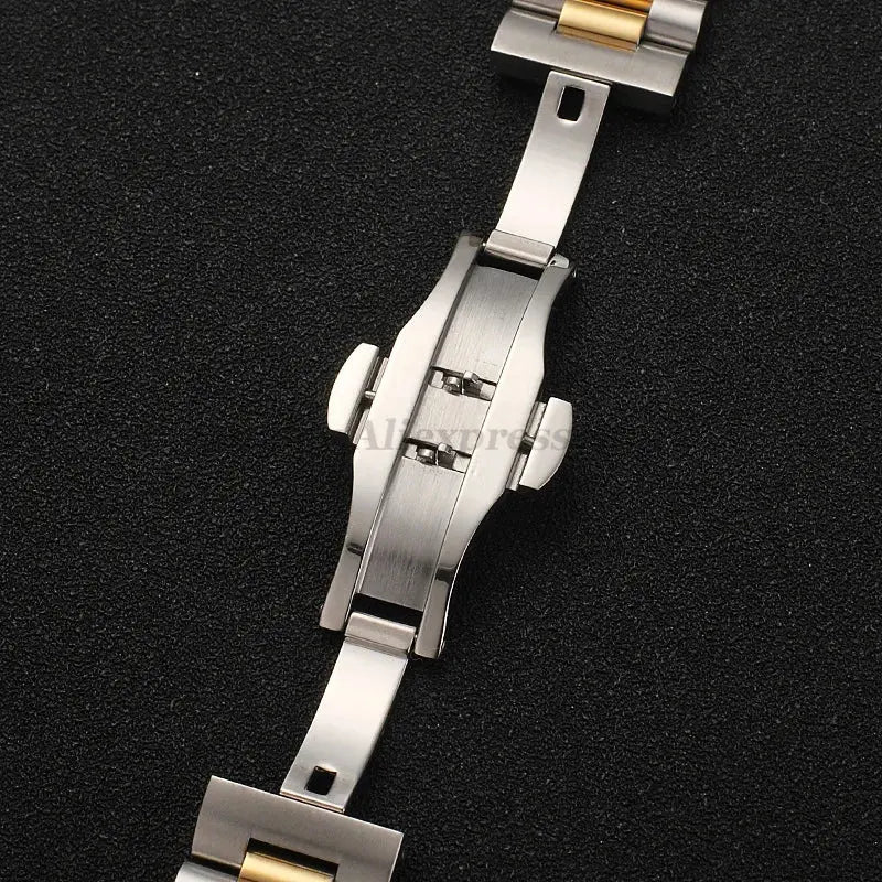 Solid Stainless Steel Watch Band 12-22mm Curved Arc Link Bracelet - STRAPS