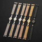 Solid Stainless Steel Watch Band 12-22mm Curved Arc Link Bracelet - STRAPS