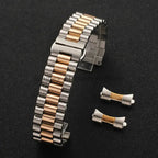 Solid Stainless Steel Watch Band 12-22mm Curved Arc Link Bracelet - STRAPS