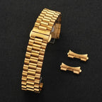 Solid Stainless Steel Watch Band 12-22mm Curved Arc Link Bracelet - STRAPS