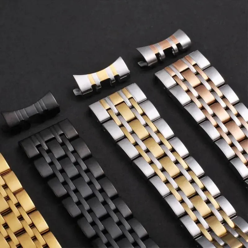 Solid Stainless Steel Watch Band for TISSOT, Omega, Seiko – 16mm to 24mm – Butterfly Buckle - STRAPS