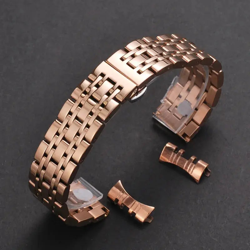 Solid Stainless Steel Watch Band for TISSOT, Omega, Seiko – 16mm to 24mm – Butterfly Buckle - STRAPS