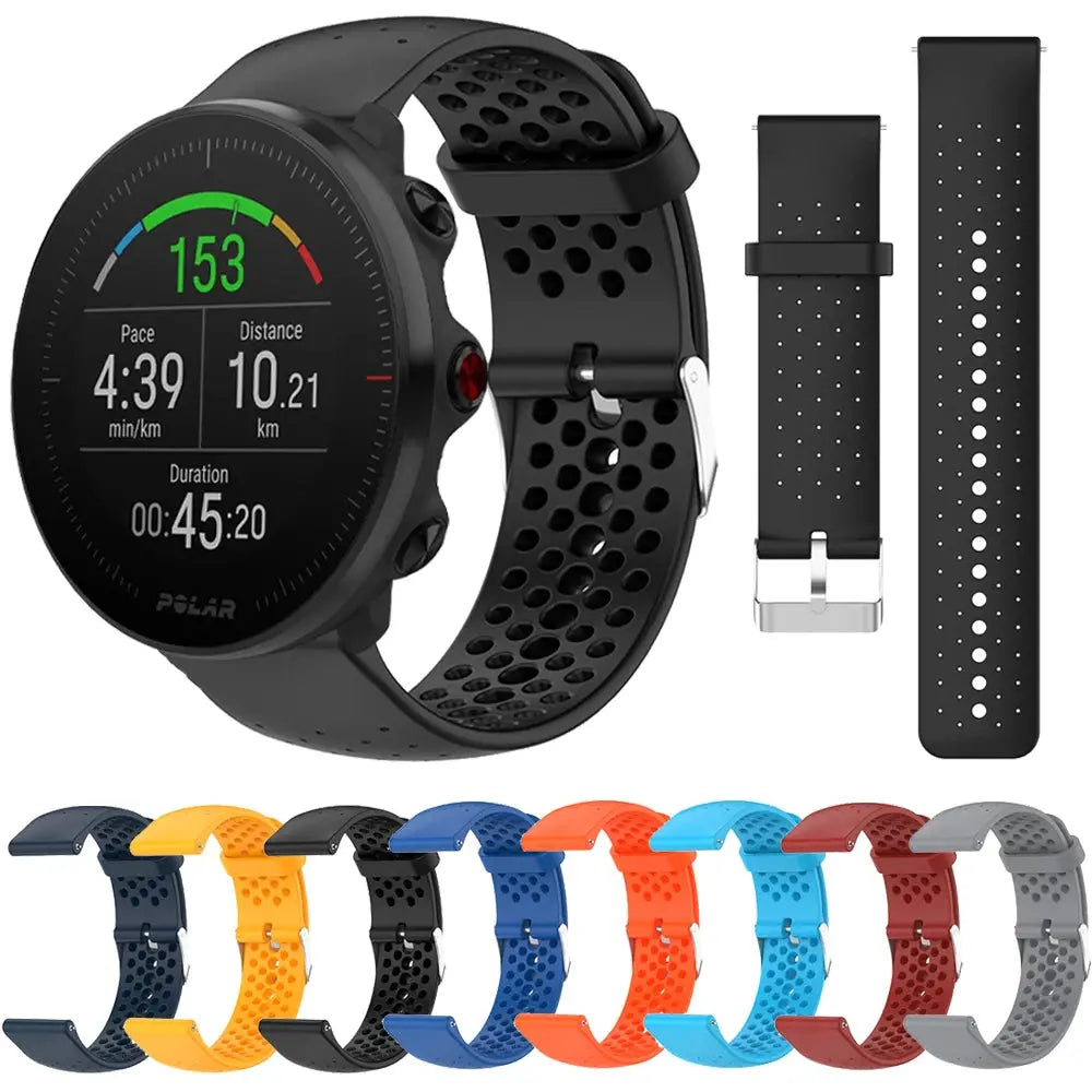 Sport Silicone Strap for POLAR IGNITE 2, VANTAGE M2 M, UNITE, GRIT X - 20mm 22mm Replacement Watchband - STRAPS