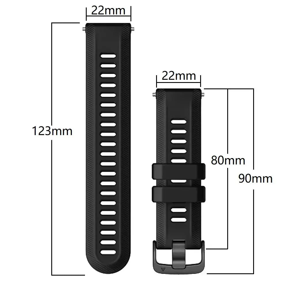 Sports Silicone Strap for Garmin Forerunner 965, 955 Solar, 945, 935, 745 – 22mm Replacement Band STRAPS