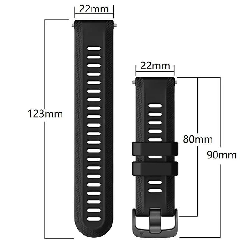 Sports Silicone Strap for Garmin Forerunner 965, 955 Solar, 945, 935, 745 – 22mm Replacement Band STRAPS
