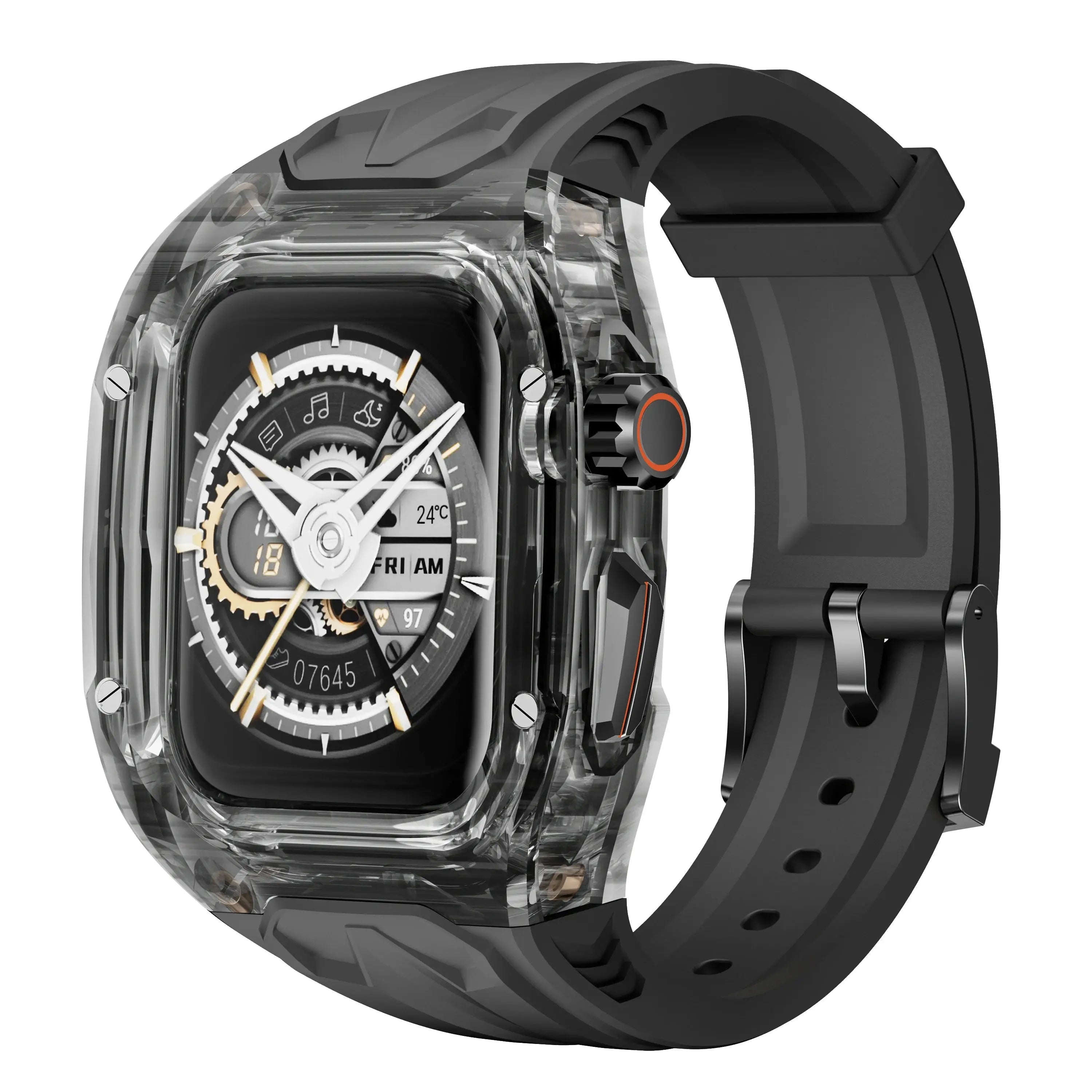 Sporty Transparent Case + Integrated TPU Strap for Apple Watch Series 4-9 STRAPS