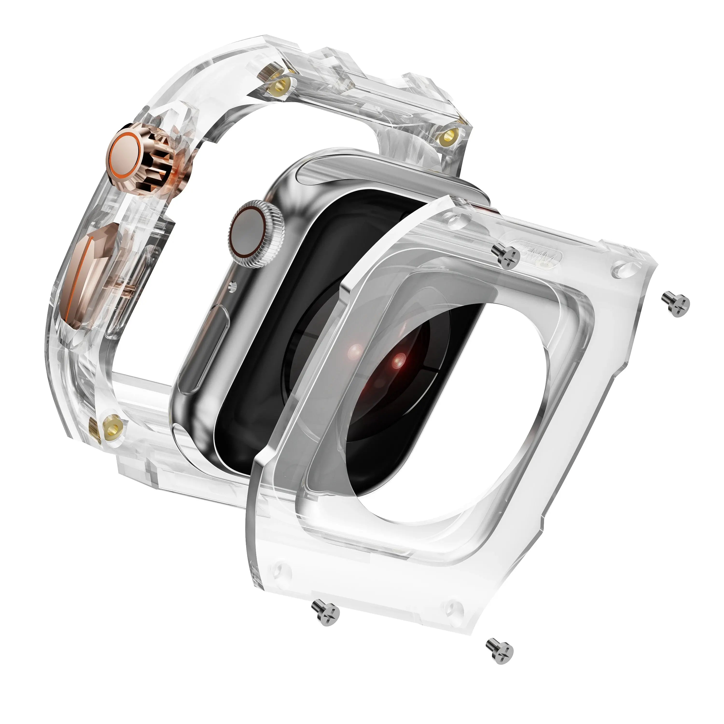 Sporty Transparent Case + Integrated TPU Strap for Apple Watch Series 4-9 STRAPS
