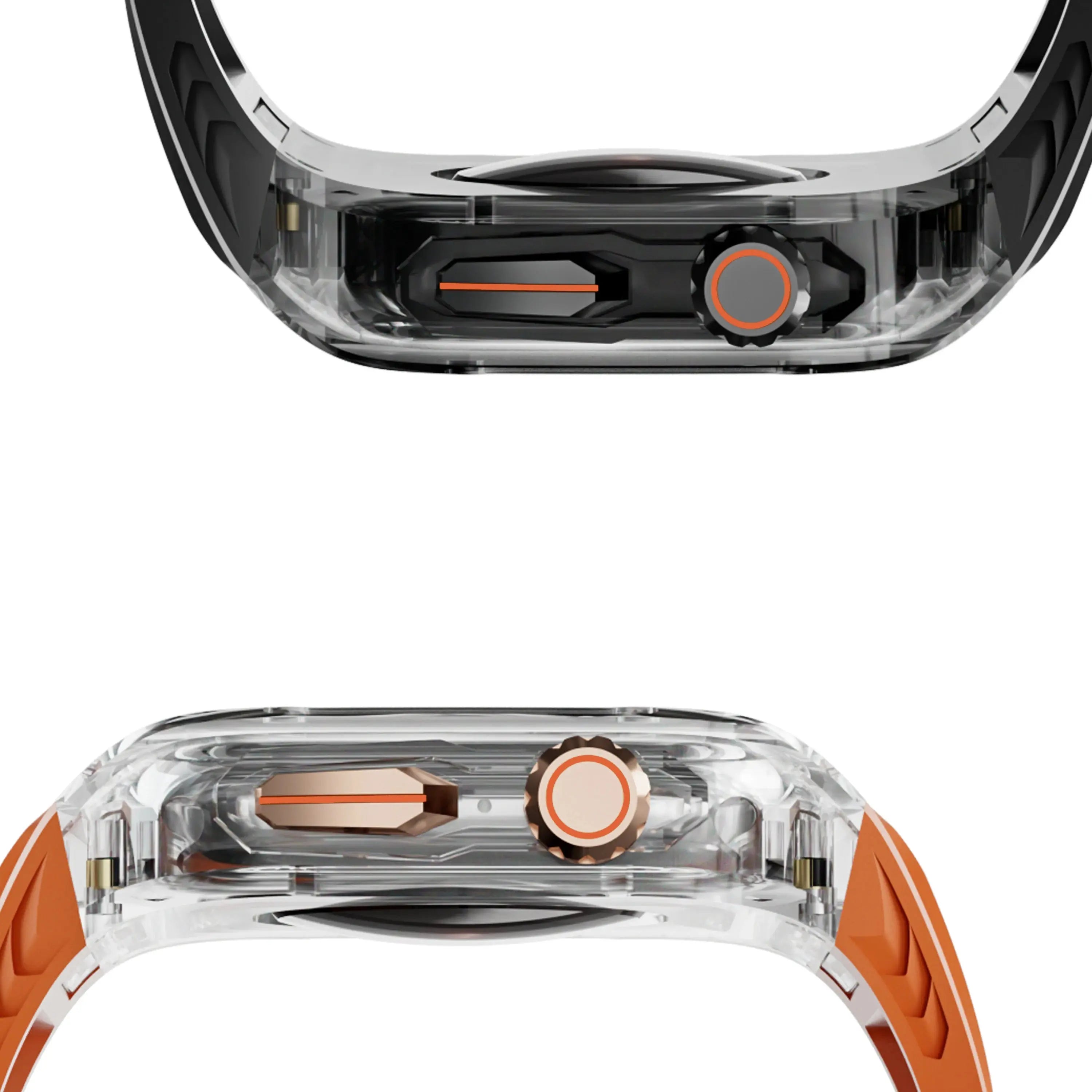 Sporty Transparent Case + Integrated TPU Strap for Apple Watch Series 4-9 STRAPS