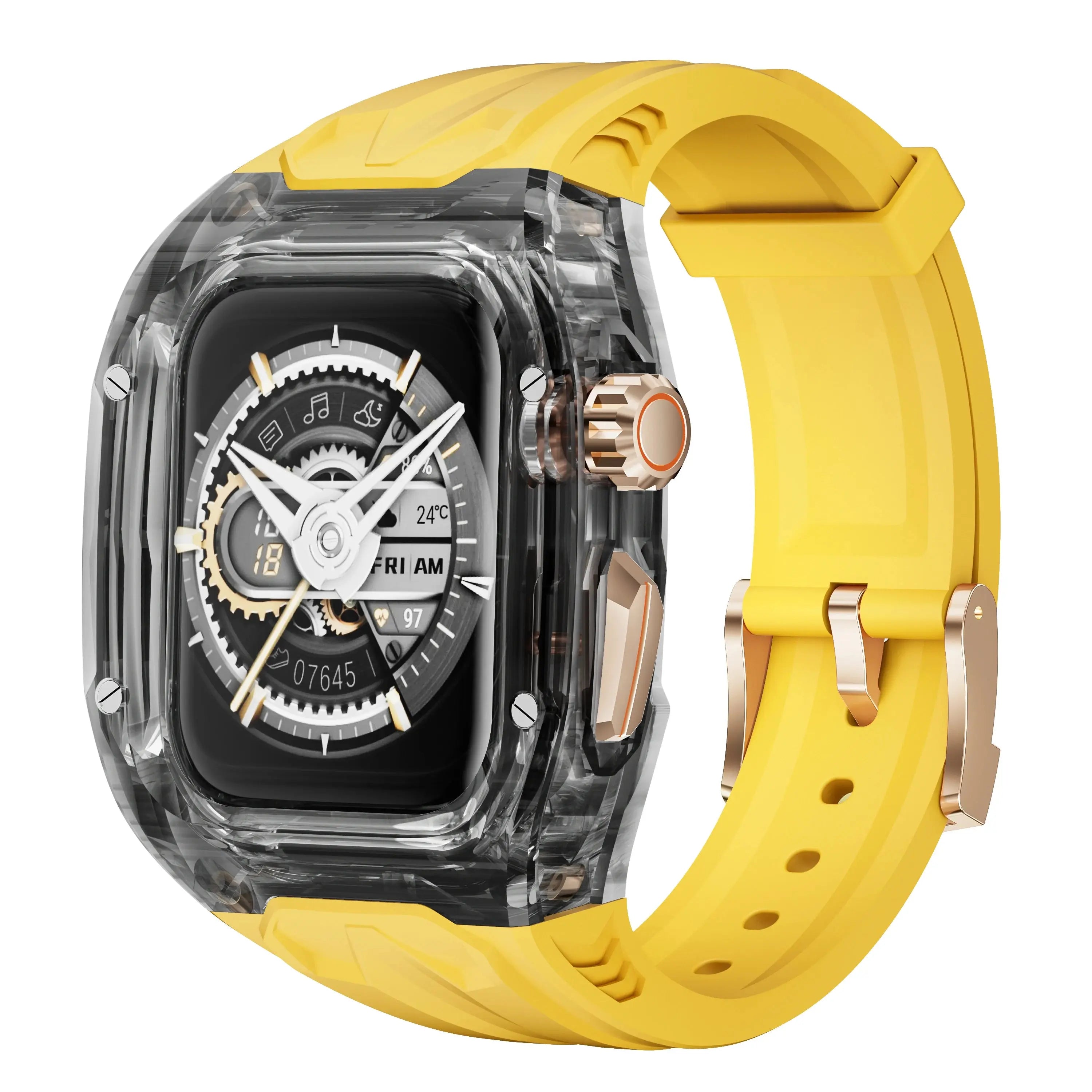 Sporty Transparent Case + Integrated TPU Strap for Apple Watch Series 4-9 STRAPS