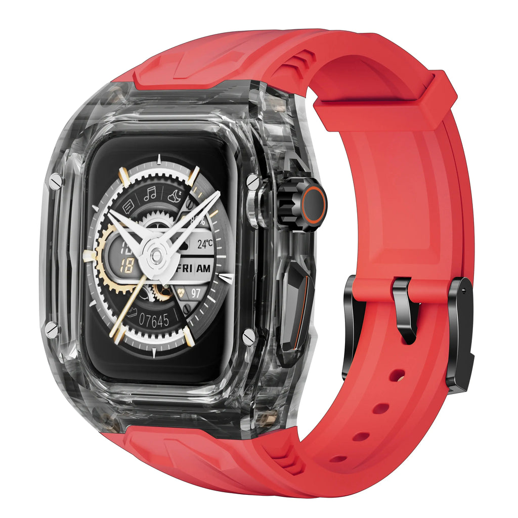 Sporty Transparent Case + Integrated TPU Strap for Apple Watch Series 4-9 STRAPS