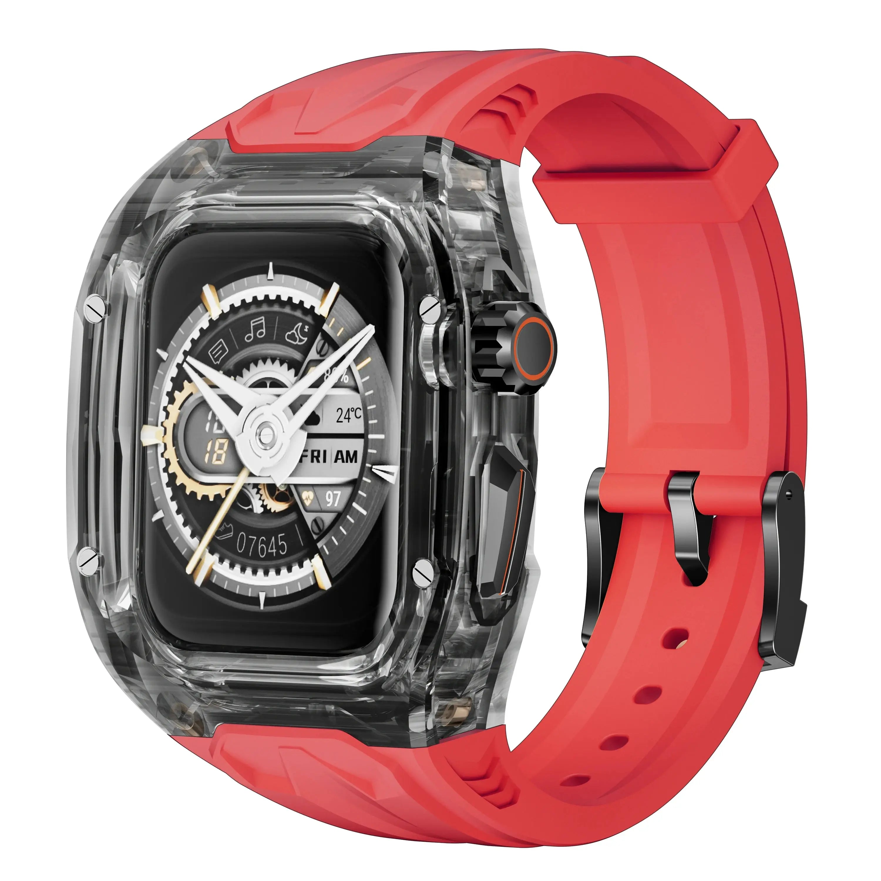 Sporty Transparent Case + Integrated TPU Strap for Apple Watch Series 4-9 STRAPS