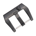 Stainless Steel Skull Watch Band Buckle - 18-24mm - Silver/Black Brushed - STRAPS