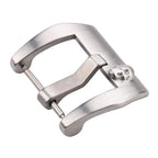 Stainless Steel Skull Watch Band Buckle - 18-24mm - Silver/Black Brushed - STRAPS