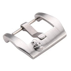 Stainless Steel Skull Watch Band Buckle - 18-24mm - Silver/Black Brushed - STRAPS