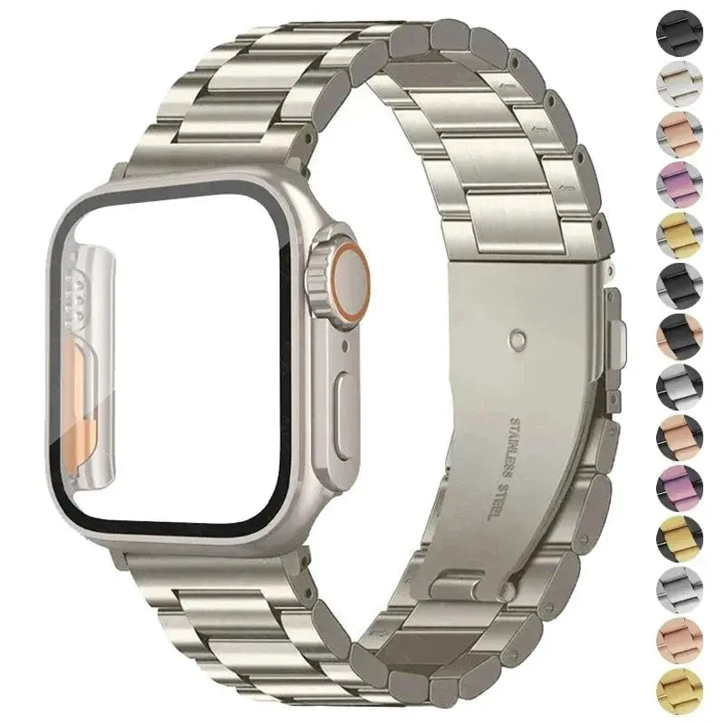 Stainless Steel Strap + Ultra Case for Apple Watch Series 4-9 (40mm-45mm) STRAPS