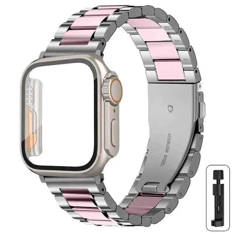 Stainless Steel Strap + Ultra Case for Apple Watch Series 4-9 (40mm-45mm) STRAPS
