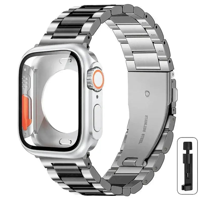 Stainless Steel Strap + Ultra Case for Apple Watch Series 4-9 (40mm-45mm) STRAPS