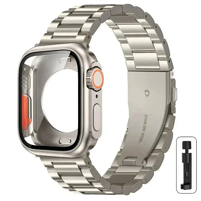 Stainless Steel Strap + Ultra Case for Apple Watch Series 4-9 (40mm-45mm) STRAPS