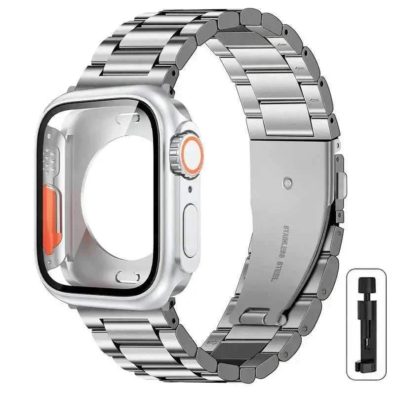 Stainless Steel Strap + Ultra Case for Apple Watch Series 4-9 (40mm-45mm) STRAPS