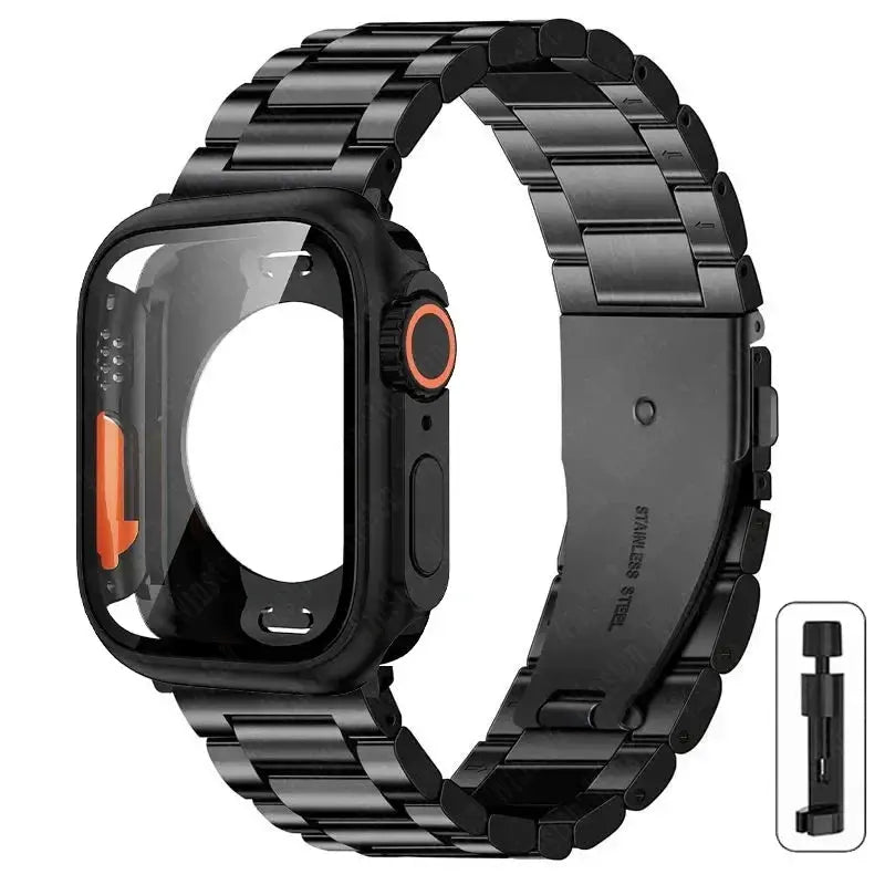 Stainless Steel Strap + Ultra Case for Apple Watch Series 4-9 (40mm-45mm) STRAPS