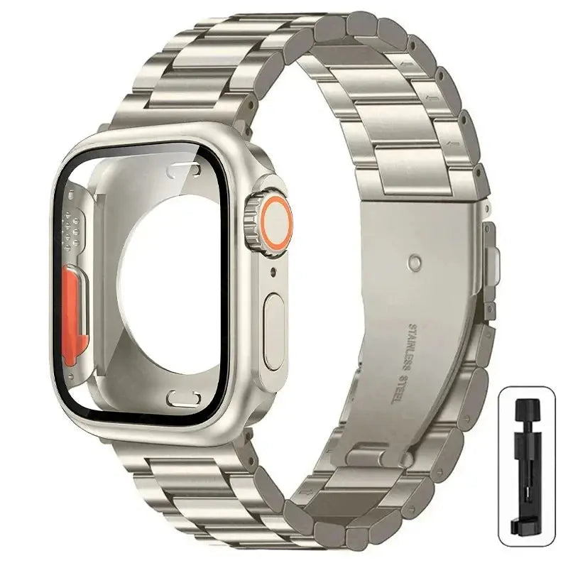 Stainless Steel Strap + Ultra Case for Apple Watch Series 4-9 (40mm-45mm) STRAPS