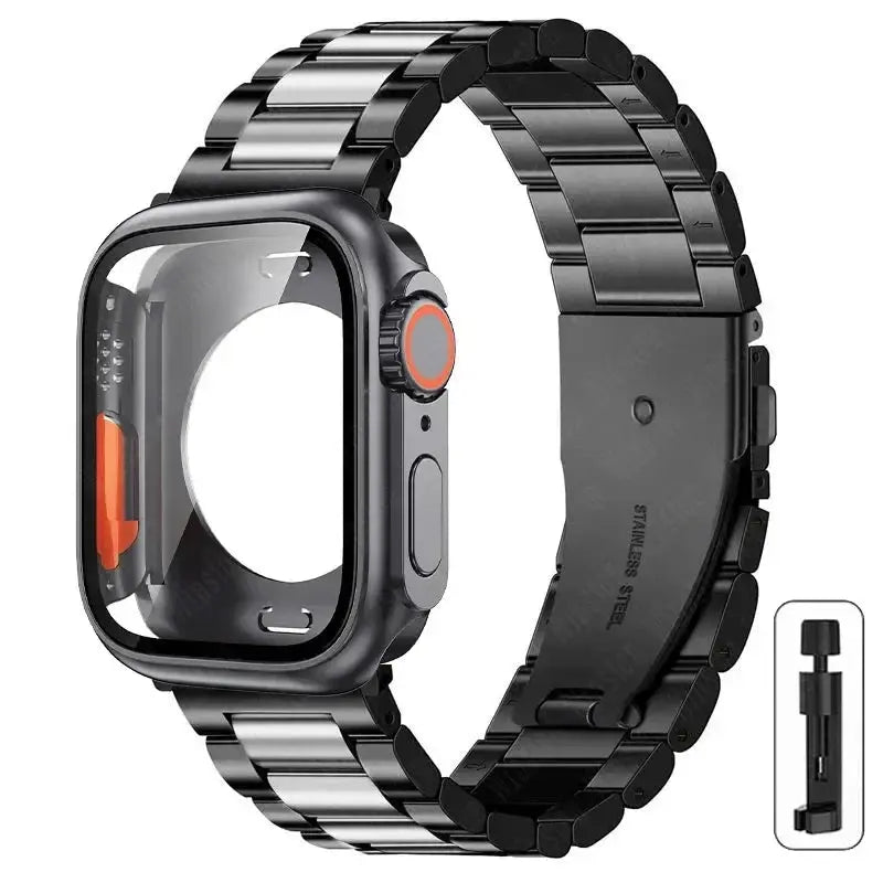 Stainless Steel Strap + Ultra Case for Apple Watch Series 4-9 (40mm-45mm) STRAPS