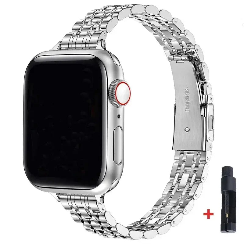 Stainless Steel Strap for Apple Watch Ultra 2, Series 10,9,8,SE,7,6 – 49mm,45mm,44mm,42mm,41mm, 40mm STRAPS