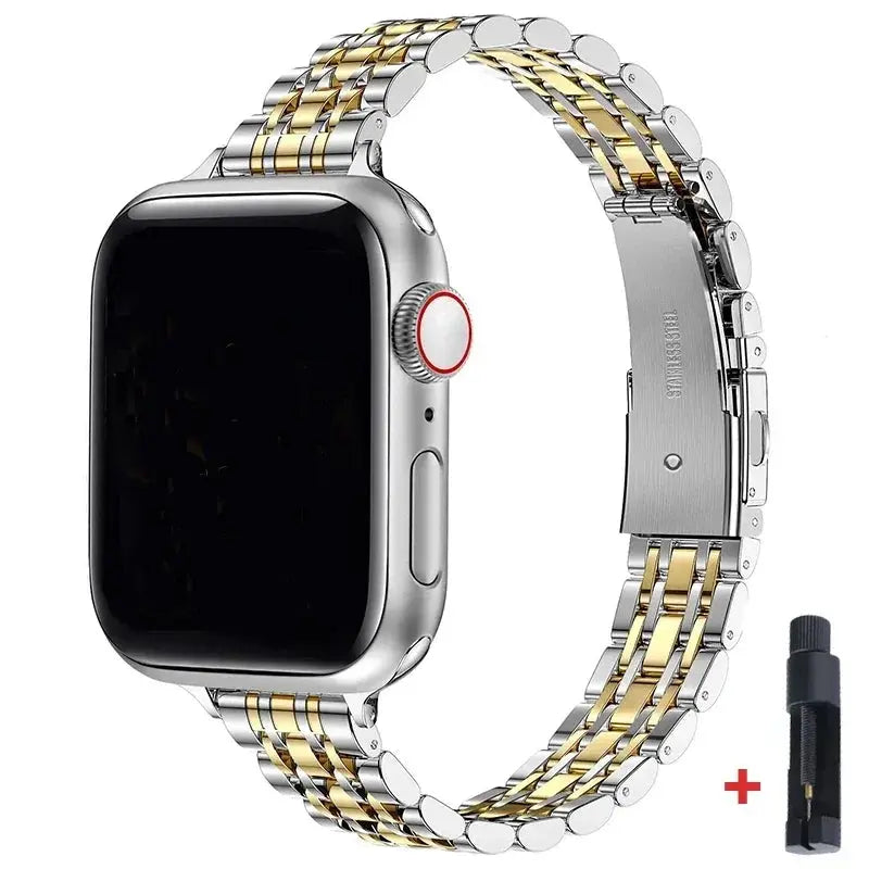Stainless Steel Strap for Apple Watch Ultra 2, Series 10,9,8,SE,7,6 – 49mm,45mm,44mm,42mm,41mm, 40mm STRAPS