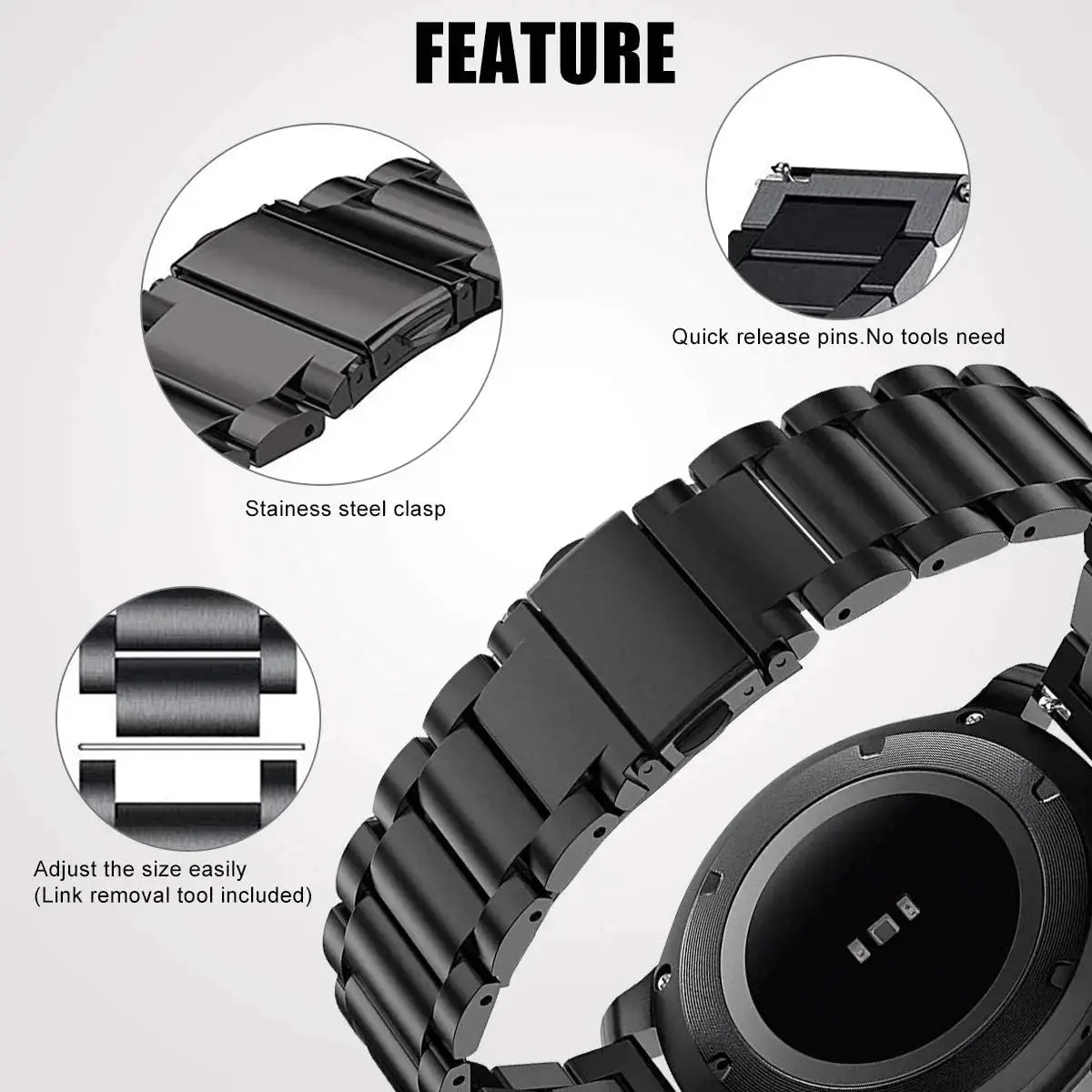 Stainless Steel Strap for Huawei Honor Watch GS Pro – Elegant and Durable Metal Watchband - STRAPS