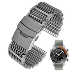 Steel Dive Shark Mesh Milanese Watch Bracelet Strap – 20mm/22mm/24mm for Breitling, Omega - STRAPS