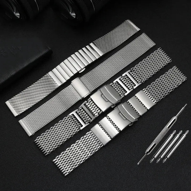Steel Dive Shark Mesh Milanese Watch Bracelet Strap – 20mm/22mm/24mm for Breitling, Omega - STRAPS
