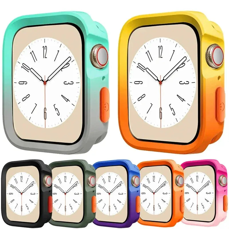 TPU Screen Protector & Bumper Case for Apple Watch 9/8/7/SE/6/5/4/3 - 40-45mm - STRAPS