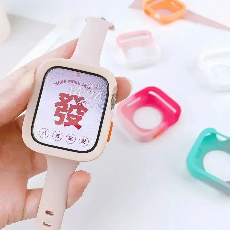 TPU Screen Protector & Bumper Case for Apple Watch 9/8/7/SE/6/5/4/3 - 40-45mm - STRAPS