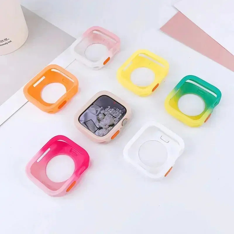 TPU Screen Protector & Bumper Case for Apple Watch 9/8/7/SE/6/5/4/3 - 40-45mm - STRAPS