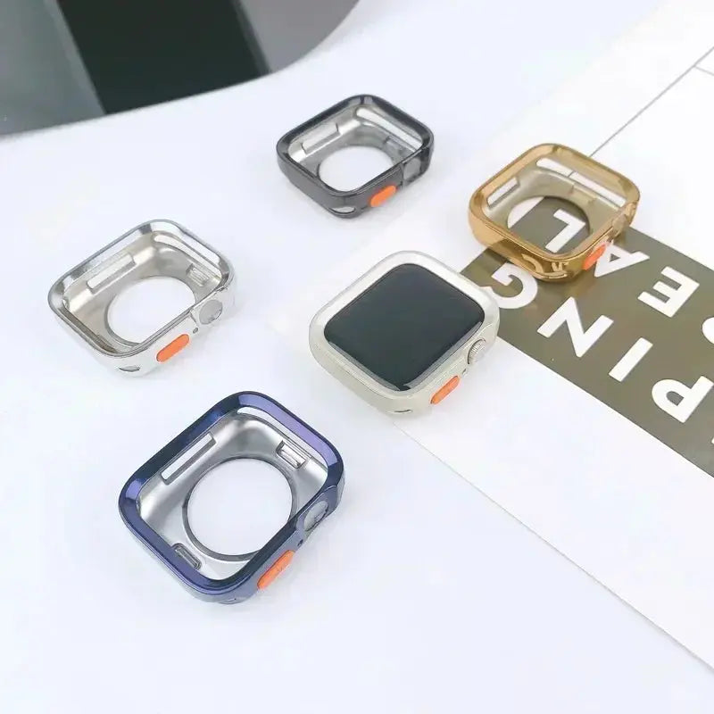 TPU Screen Protector & Bumper Case for Apple Watch 9/8/7/SE/6/5/4/3 - 40-45mm - STRAPS