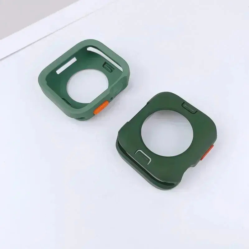 TPU Screen Protector & Bumper Case for Apple Watch 9/8/7/SE/6/5/4/3 - 40-45mm - STRAPS